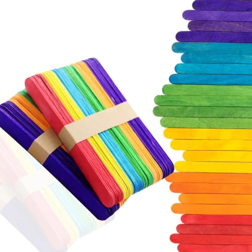 Wooden Popsicle Sticks, 150mm X 10mm, Pack of 100, for Crafting, DIY, and More. Perfect for Making Various Arts and Crafts.