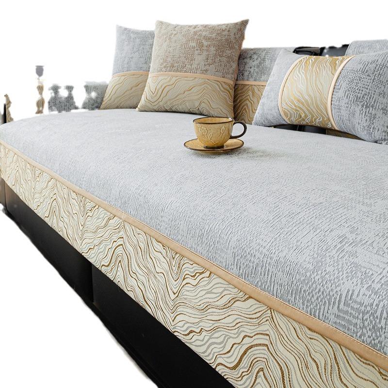 Leather Sofa Cushion Is Universal In All Seasons, Light Luxury And High-End Sense  New Summer Non-Slip Seat Cushion Cover Cover Cloth Towel