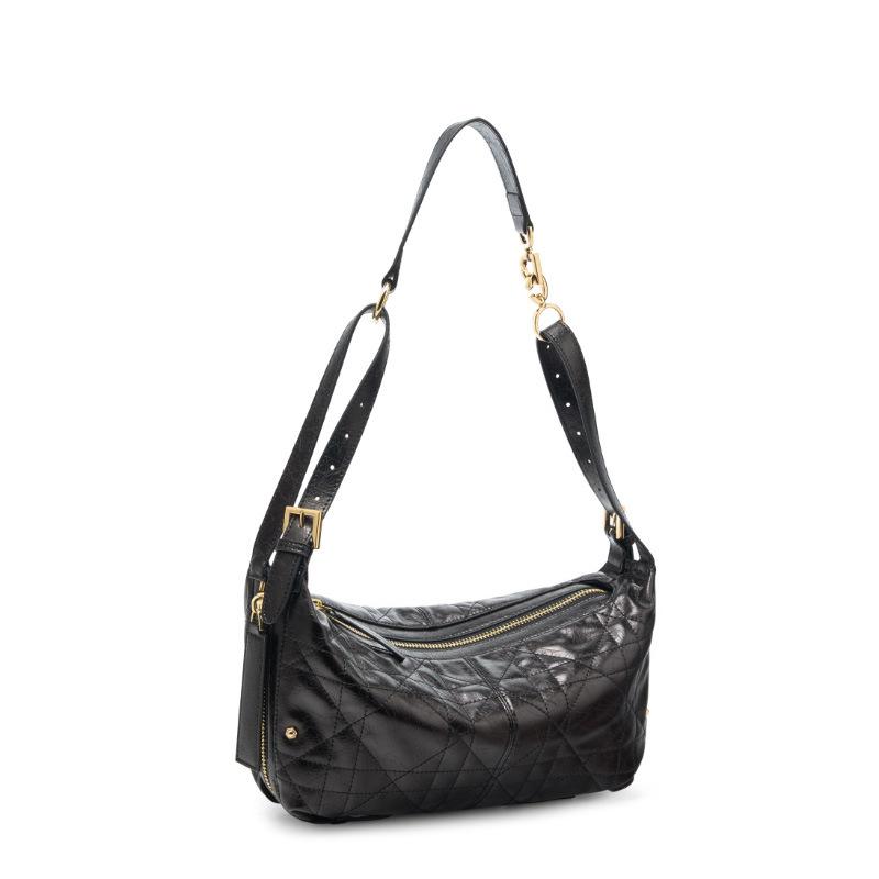 

Hot-selling women s bags, leather one-shoulder croissants, versatile messenger, high-end sense, large-capacity dumplings, armpit bags. чорний