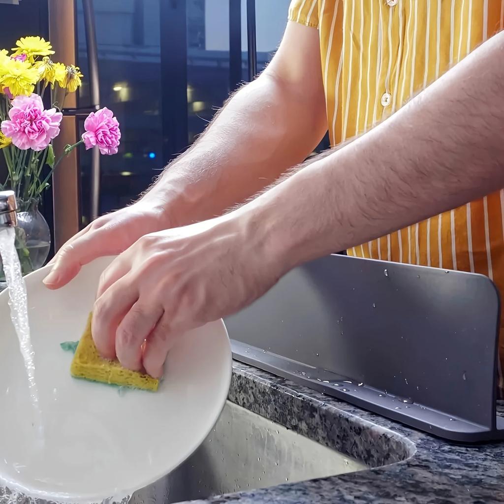 Baffle Paraspruzzi per Lavello in Silicone Protegge i Panni dall'Acqua Schizzante Baffle Paraspruzzi per Lavare i Piatti Rubinetto Bagno