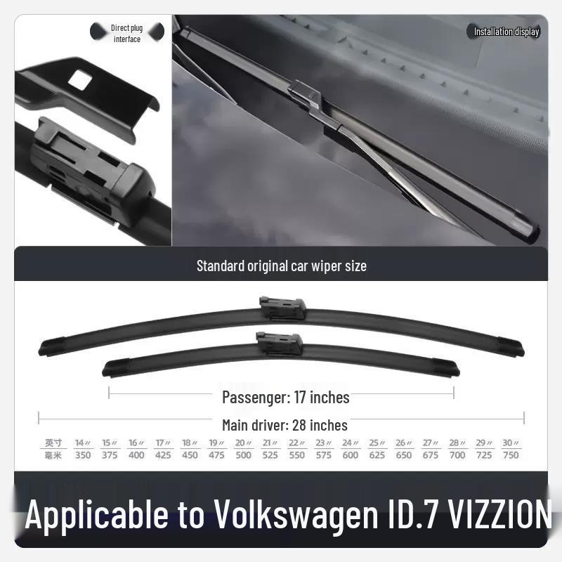 ID7 2024 Wiper: Frameless Silent Rubber Strip for FAW-Volkswagen Car Accessories