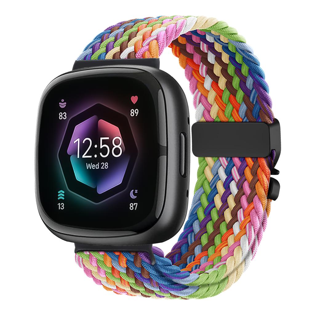 For Fitbit Versa 4 3 Sense 2 band Accessories replacment sport nylon loop Bracelet correa Fitbit Versa4 Parachute Braided Strap