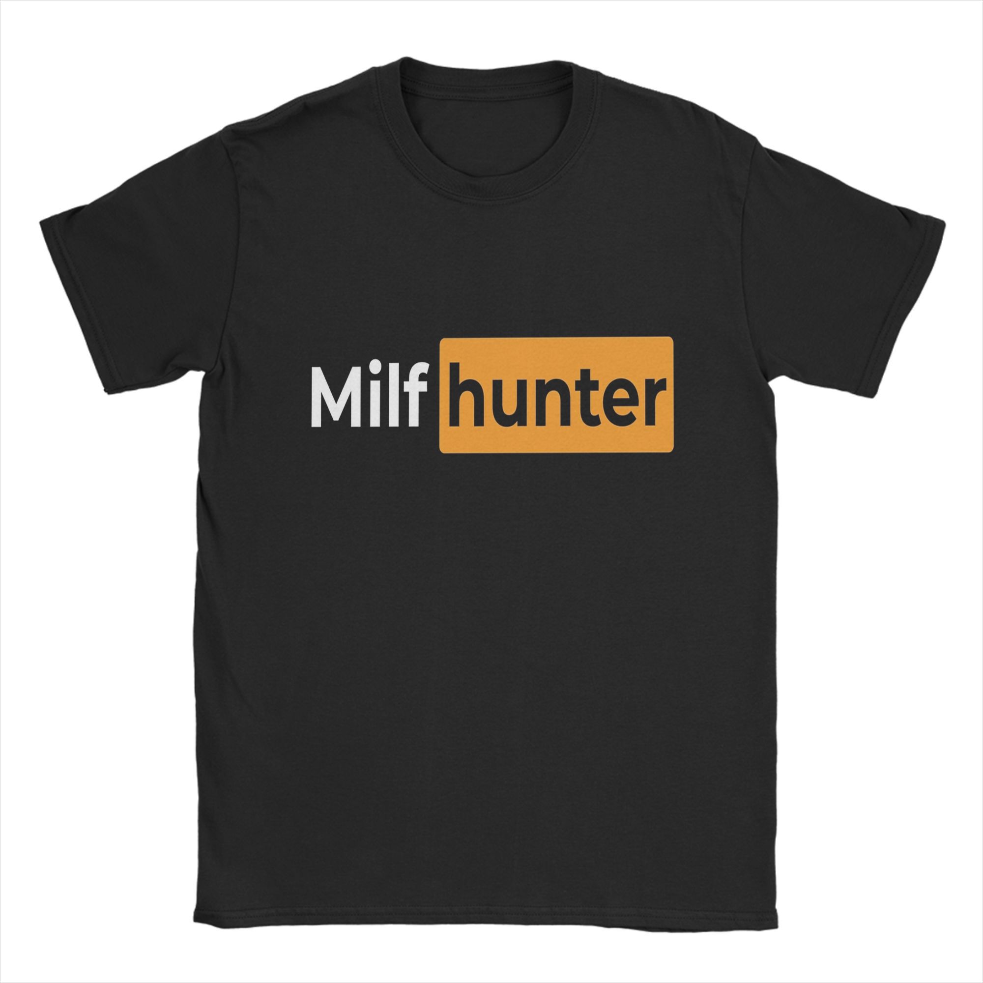 

Крутые Или Смешные Мужские Футболки Стикер Охотник на милф Новинка Футболки С коротким рукавом Круглый вырез Футболки из чистого хлопка Идея для подарка Одежда M