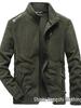 Men's Zipper Fleece Jacket with Side Pockets - Green Youth Style