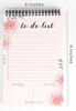 Inkdotpot To Do List Notepad – 6” X 9” Paper Stationery, Floral To Do List Spiral Notepad Daily Checklist-(50 Sheets)