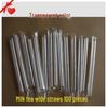 1000-Pack Transparent 19cm Disposable Plastic Straws for Milk Tea, Soy Milk & Juice - Individually Wrapped & Hardened
