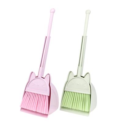 1 Set Cartoon Flexible Bristles Kids Pretend Play Toddlers Indoor Outdoor Floor Sweeping Tool Kit Mini Children Broom Dustpan