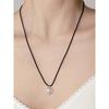 (925 Silver) Witty Cubic Heart String Necklace Nz2118