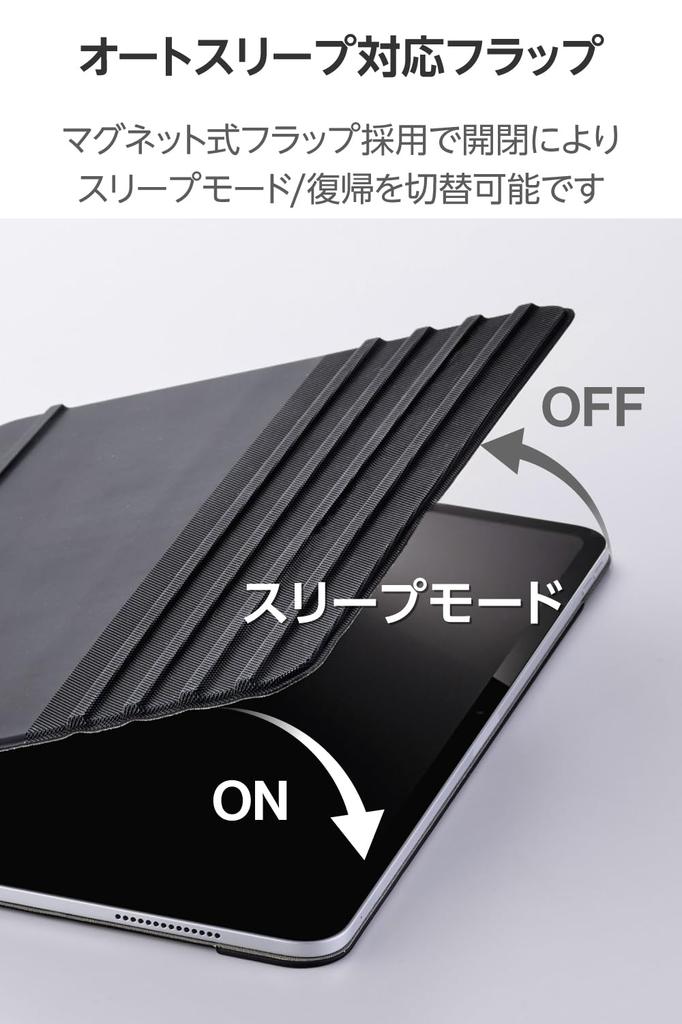 Elecom IPad Pro Klaff Myk Dvale 13-tommers (M4) Etui, Etui, Lær, Tegning, 7-vinkels innstilling, Støtte, Svart, TB-A25PLWVDBK