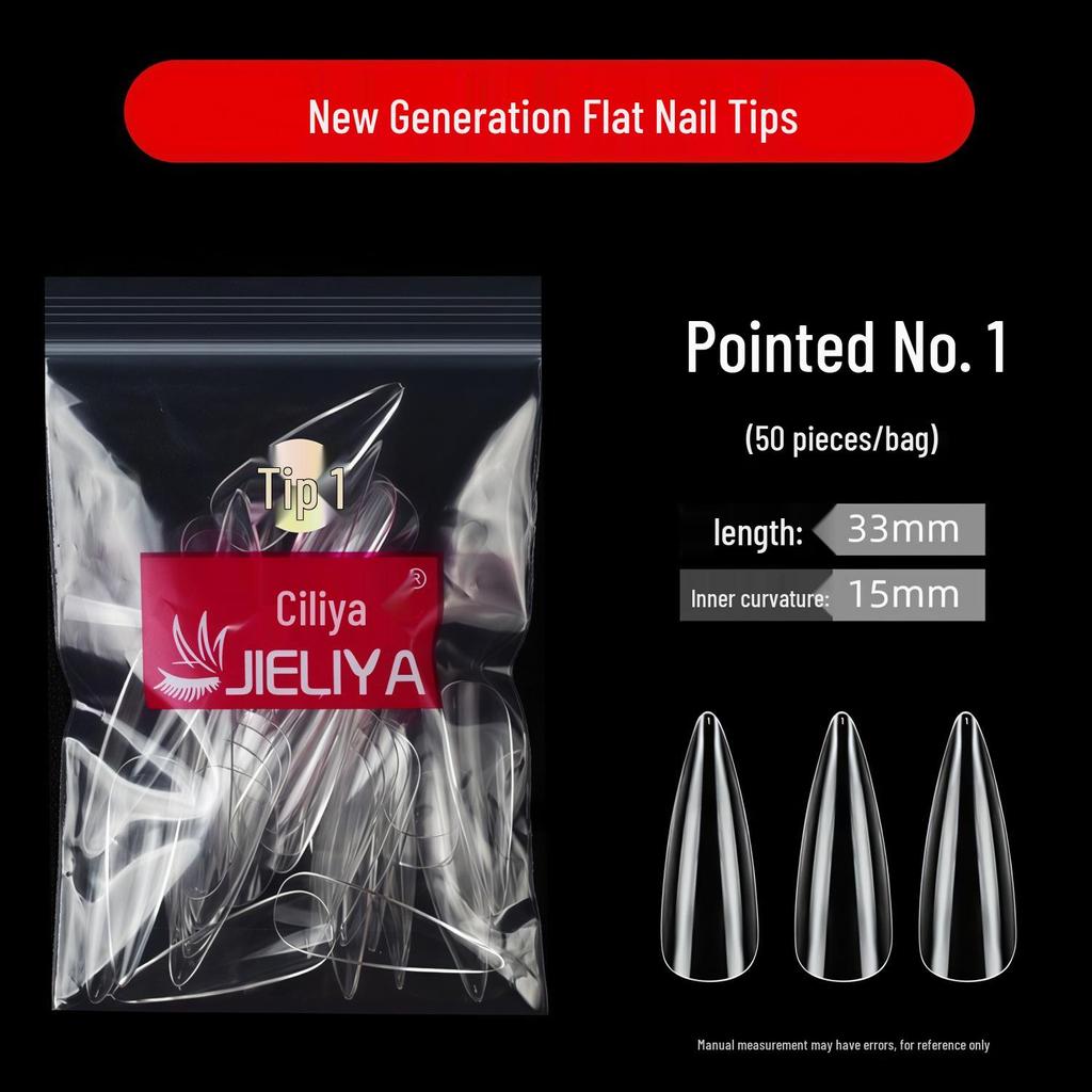 Jieliya Transparent Seamless Dual-Use Nail Tips - 50 Piece Pack