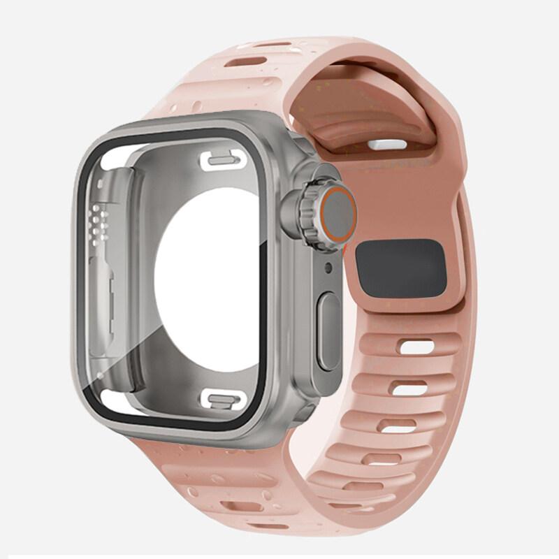 360 Waterproof Case+Silicone Strap for Apple Watch 9 8 7 Band Appearance Upgrade Ultra 49mm Iwatch Series 8 7 6 SE 5 4 3 2 1