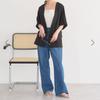Earth Music&ecology Linen-like Double Jacket Black