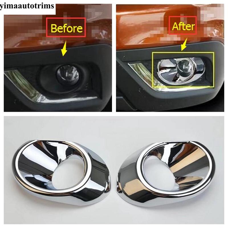 Car Front Fog Lamps Lights Ring Circle Decoration Cover Trim For Suzuki SX4 S-cross 2017 -  ABS Chrome Accessories Exterior