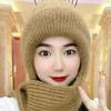 Knitted Beanie Hat Scarf Windproof Neck Warmer Winter Ear Protection Cap  Women