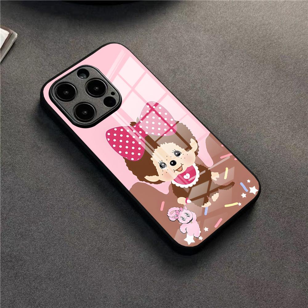 Cute M-monchhichis Phone Case For 17 Pro Max IPhone 16 Pro 14 12 11 13 Mini X XR XS 15 Plus SE Glass Cover