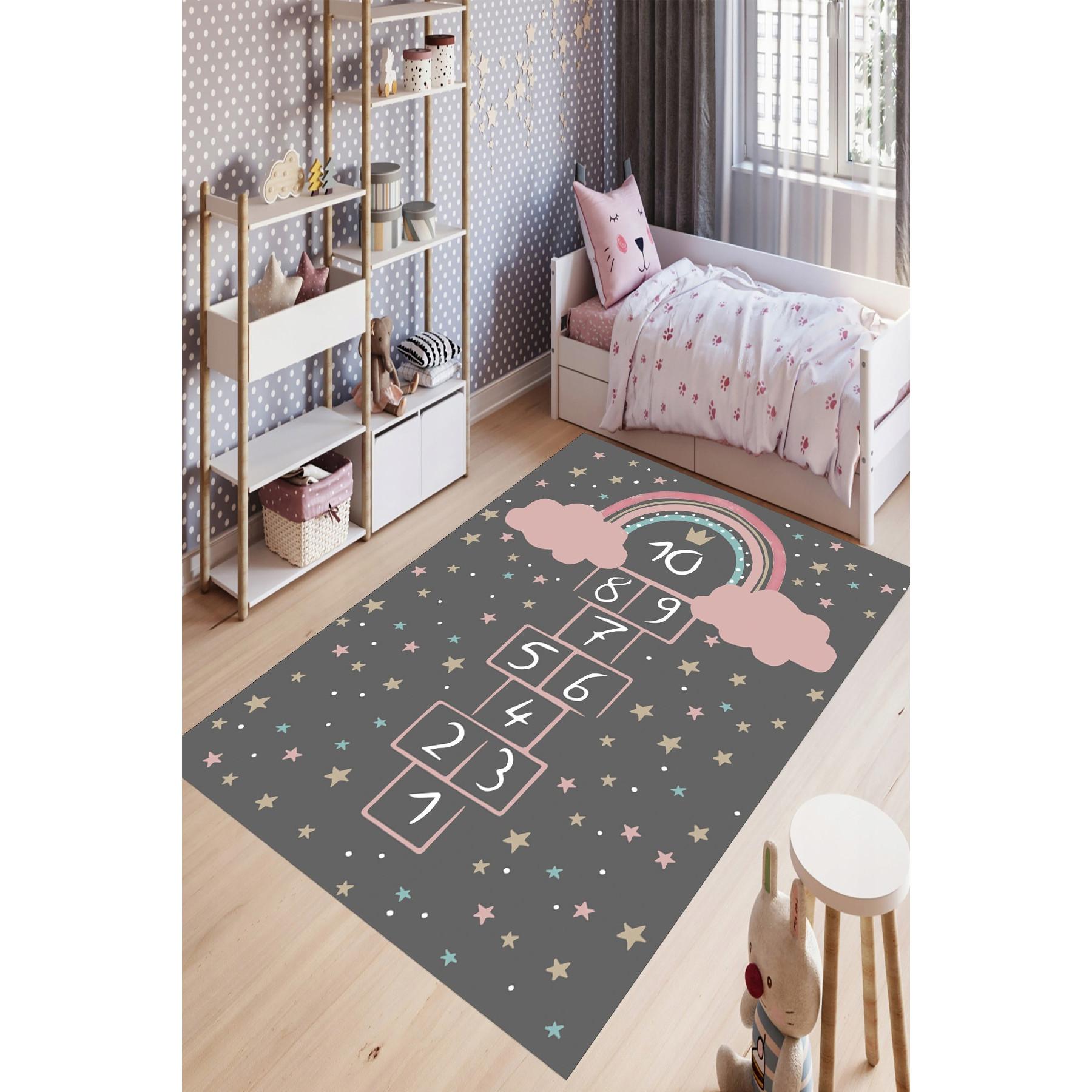 

FLQUE Машинная стирка Нескользящая основа Пятностойкий образовательный ковер для детской и детской комнаты Коврик для игр