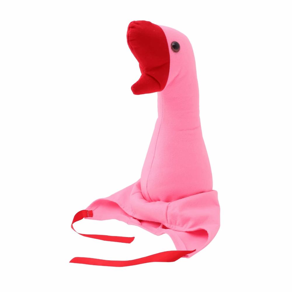 Outdoor Creative Big Goose Headgear White/Pink Soft Halloween Party Hat Unique Plush Cartoon Goose Hat Halloween Apparels