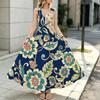 Sleeveless Maxi Dress,Lightweight Flowy Fabric,Fresh Style Full Flowy Skirt for Spring Fall,Versatile for Daily Casual & Party