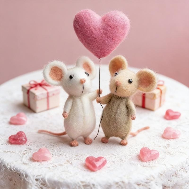 Easy To Make Wool Fabric Animal Art Balloon Shape Featuring Heart Suitable For Children And Adults