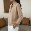 Women's Long Sleeve Knit Sweater Loose Fit Button Front Polo Collar Casual Pullover Top Lightweight Soft Fabric Comfortable Wear