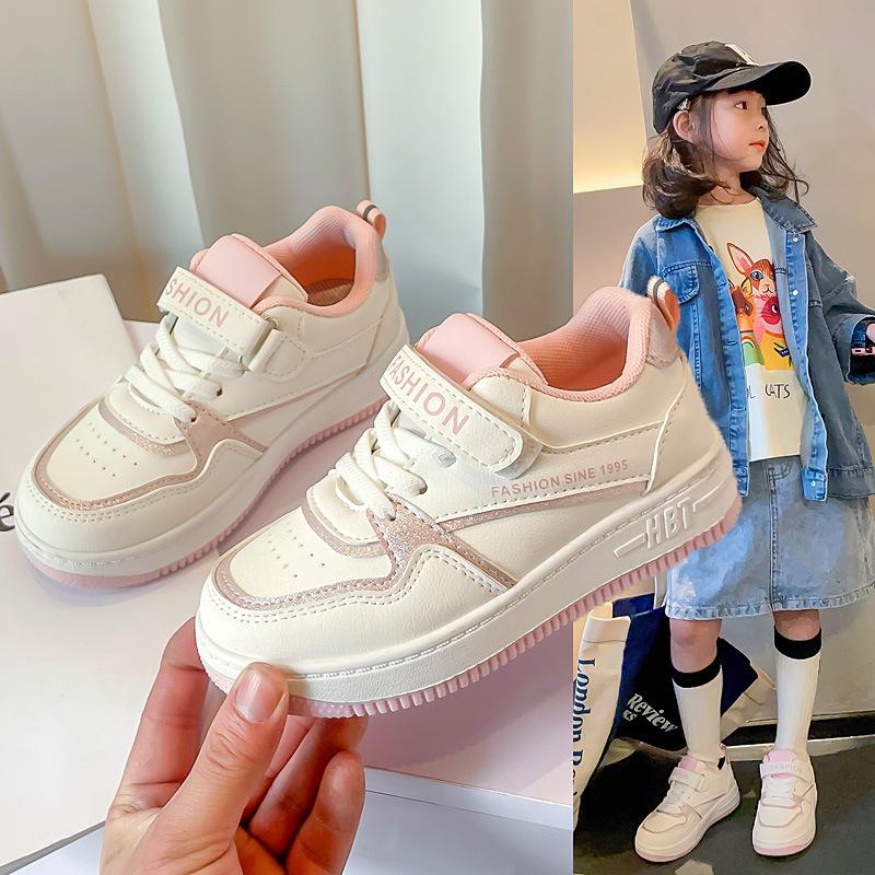 Girls shoes sports shoes 2025 autumn new children's casual board shoes low-top Internet celebrity baby girl breathable white shoes