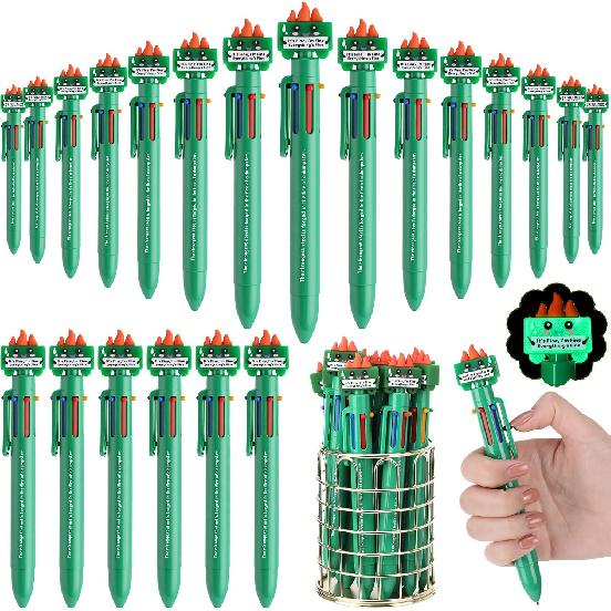 Valentines Day Dumpster Fire Gifts Luminous Dumpster Fire Pens Bulk 6-in-1 Multicolor Ballpoint Pens Funny Emotional Support Employee Appreciation 24 зелёный