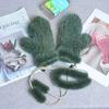 Fashion Winter Women Gloves Genuine 100% Real Mink Fur Glove Knitted Mittens Thick Warm Fur Gloves Mittens