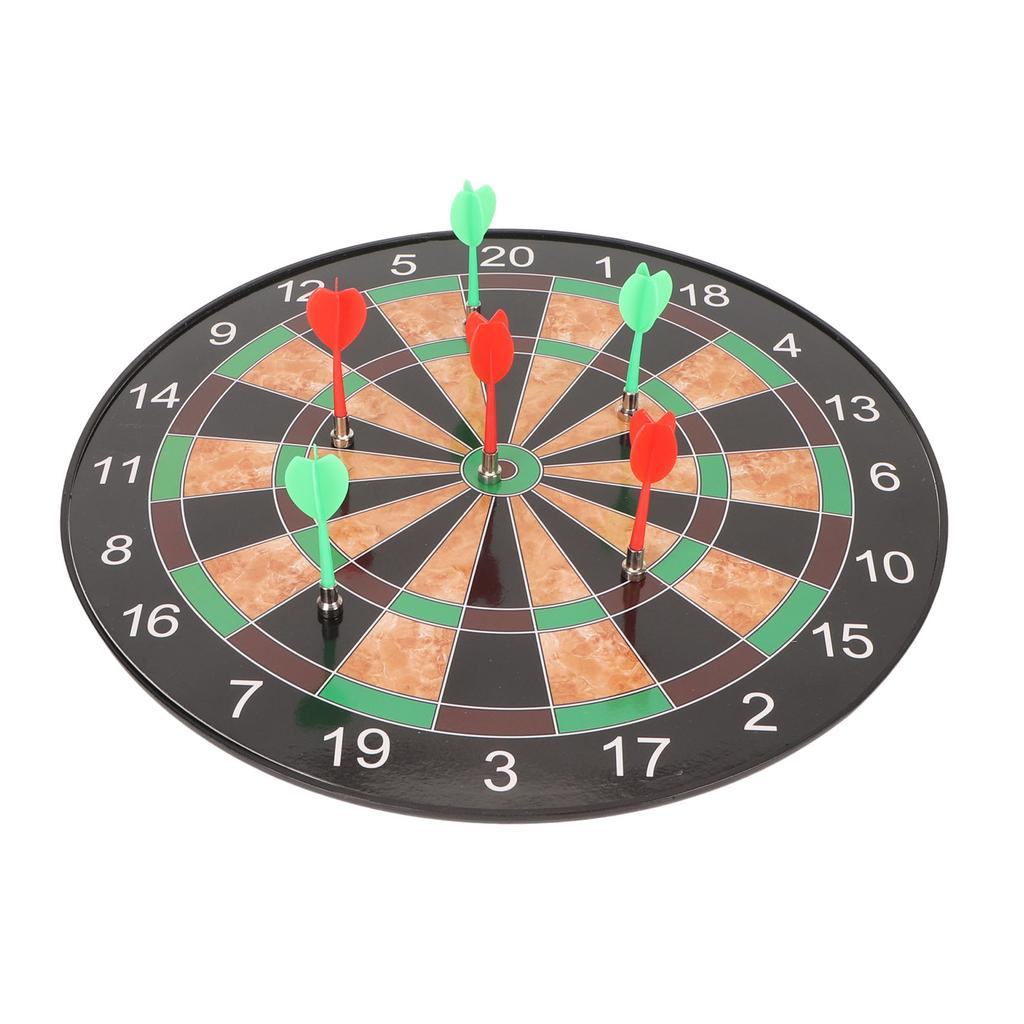17 Inch Dart Board Game Set Double Sided Magnetic Dart Board with Magnetic Darts Brown