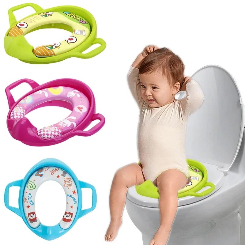 Children's Toilet Seat Cartoon Soft Baby Toilet Seat Portable Baby Toilet Training Toilet Chair Children Urinal Cushion Mat