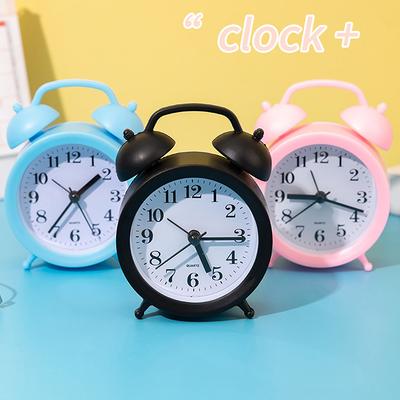 1Pc Home Decoration Mini Small Alarm Clock Creative Quartz Round Alarm Clock Portable Desktop Ornaments