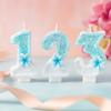 Creative Numbers Birthday Party Day Candles First Year Blue Cute Flowers Cake Decorations
