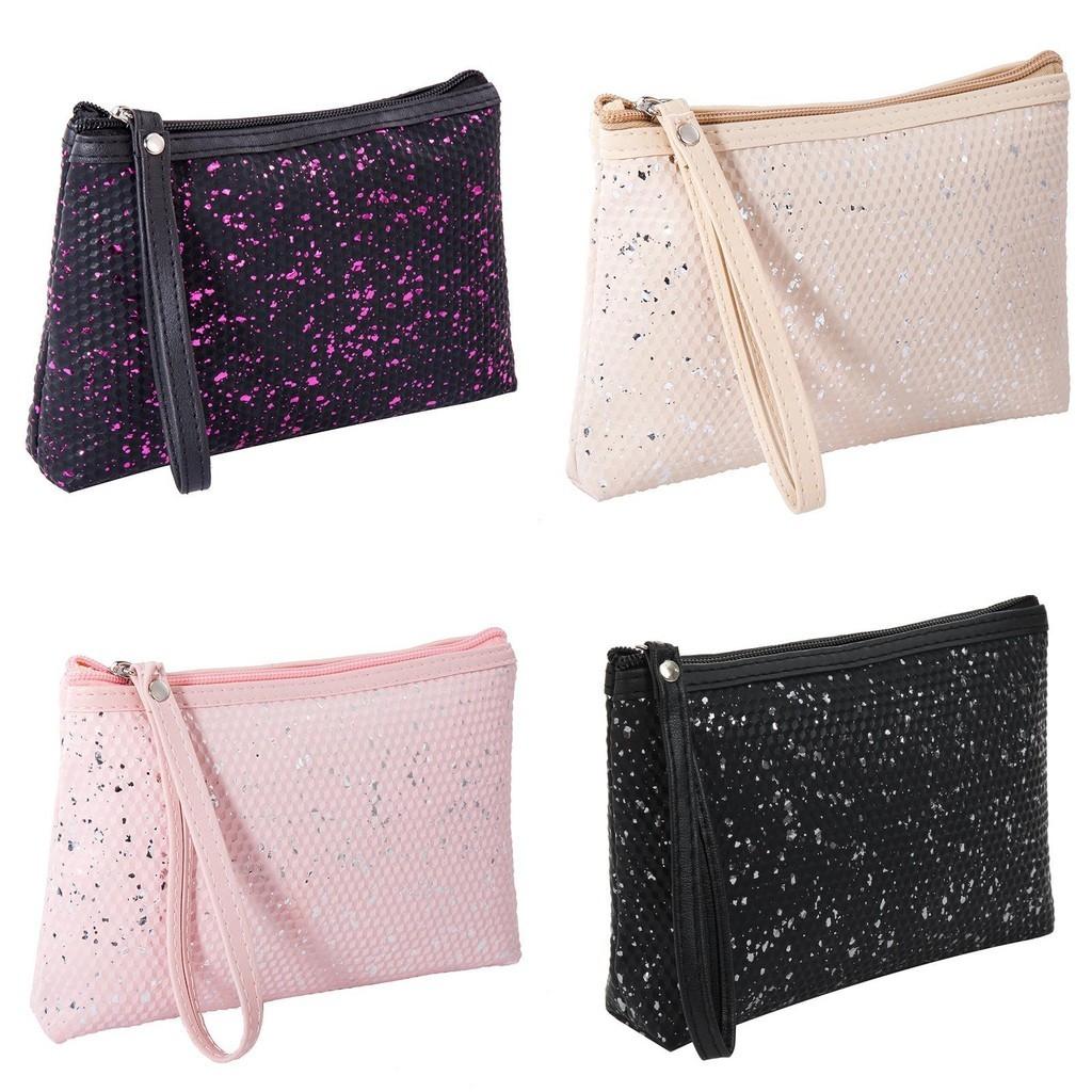 Yz-59 New Fashion Glittering Pu Makeup Bag For Women Large Capacity Portable Cosmetic Storage Clutch