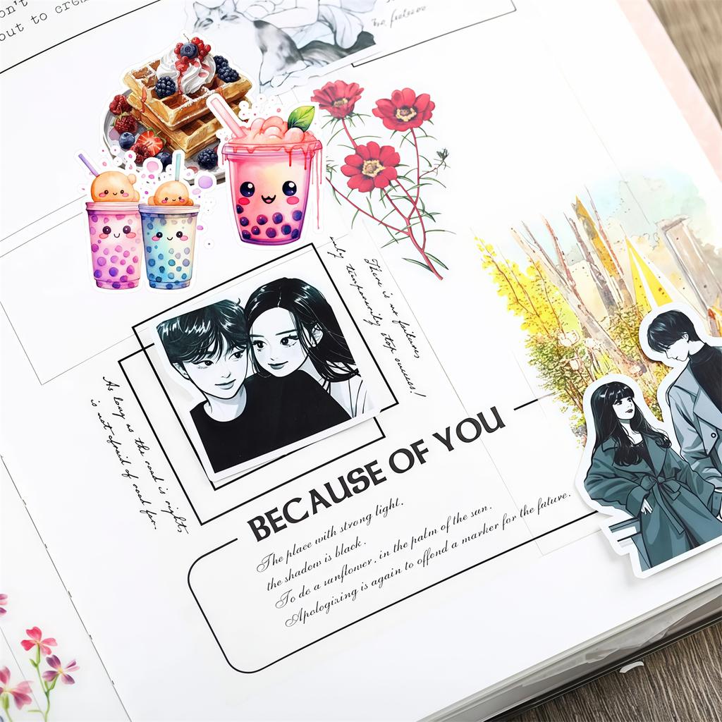 18pcs cute Watercolor breakfast food sandwich Books Stickers DIY Scrapbooking Diary Project Decoration Vintage journal material