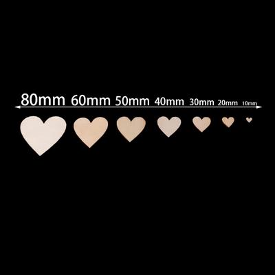 Wooden Love Hearts Shape Embellishments Craft Blank Wedding Decor Christmas