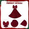 Christmas Red Big Bow Decor Velvet Large for Shower