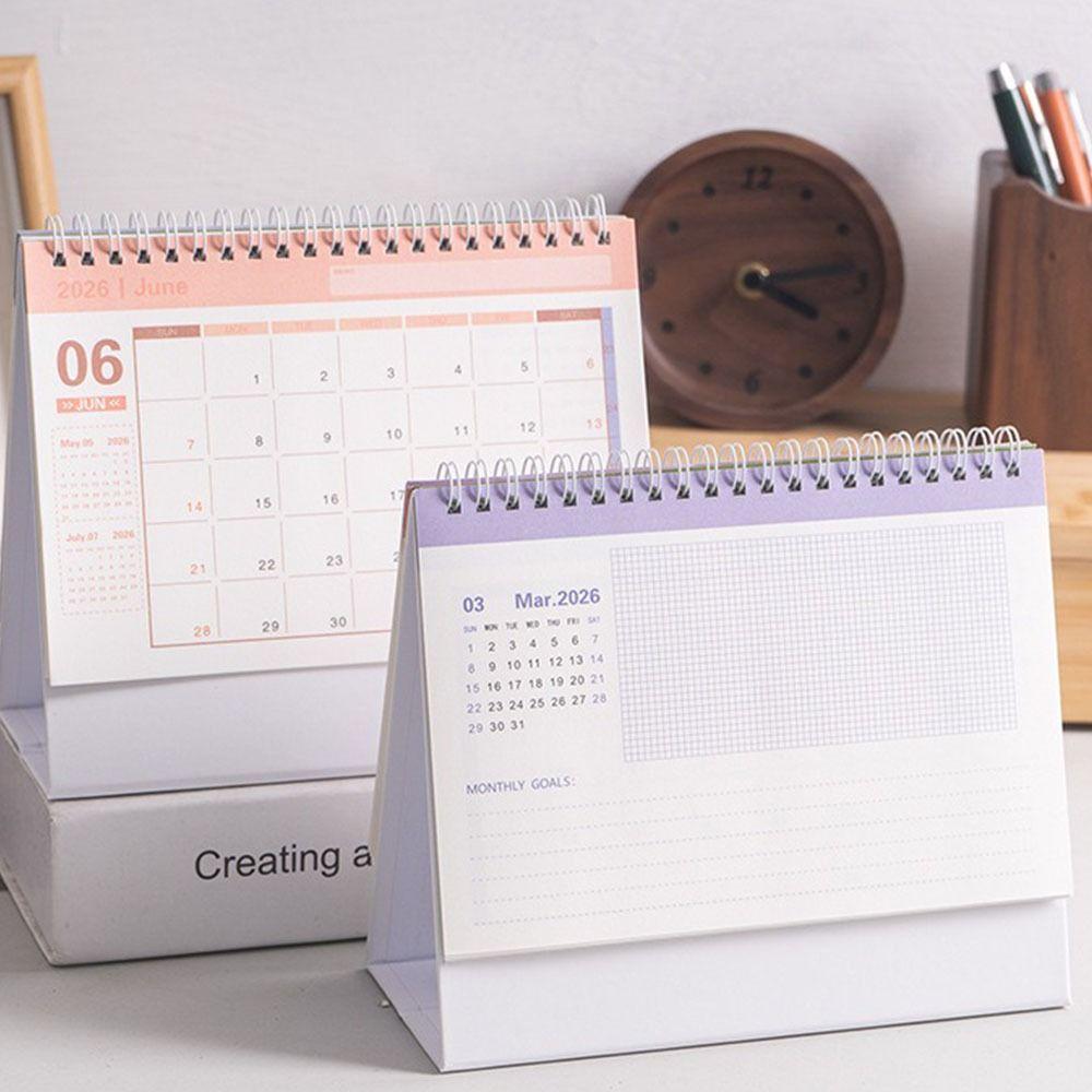 Gradient Color 2026 Desk Calendar Small Fresh Thickened Paper New Year Calendar To Do List Time Management