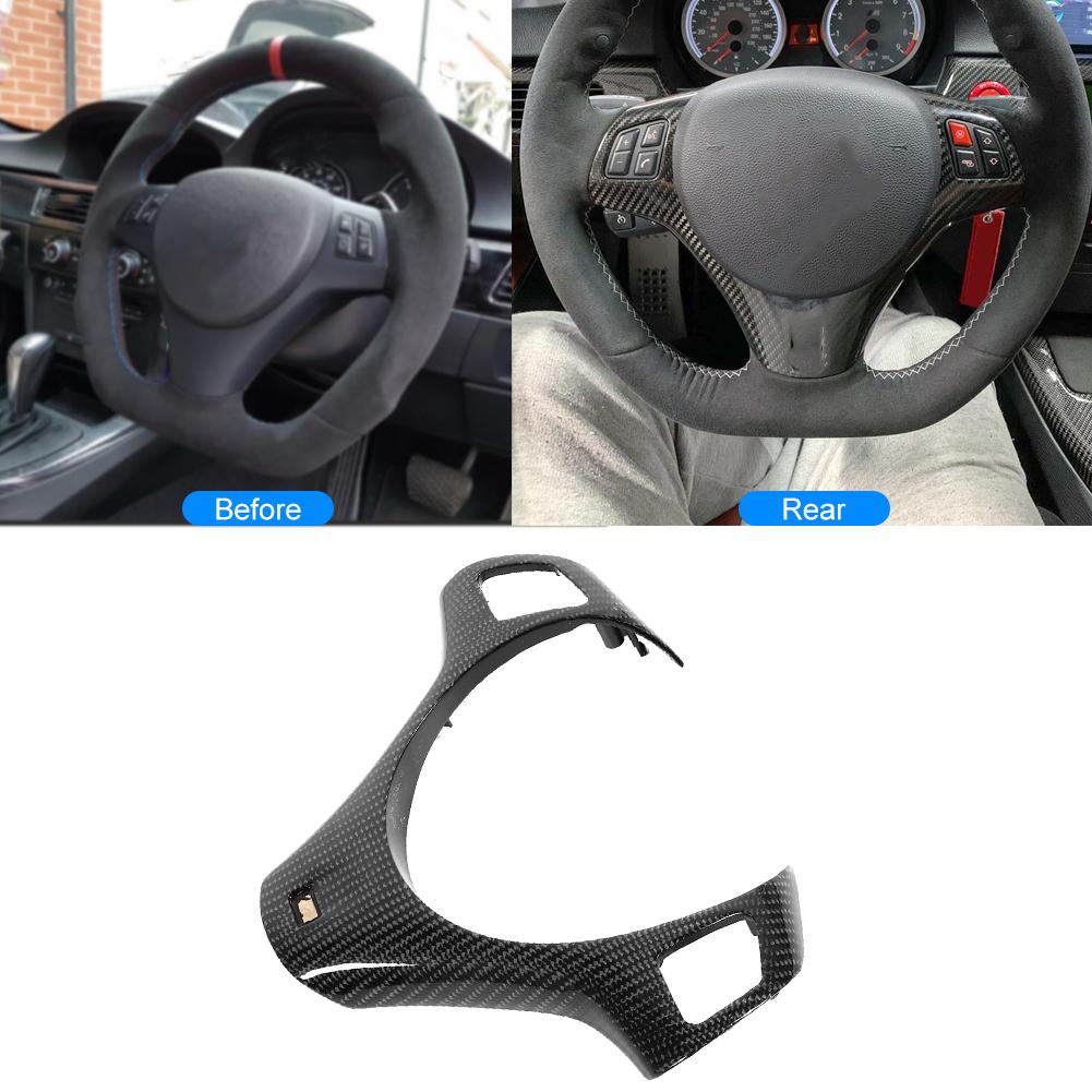 Carbon Fiber Steering Wheel Cover Modified Lower Trim Fits for 13Series E90 E92 E93 E82