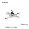Rhinestone Decoration Horse Rider Brooch Baroque-Style Lapel Decoration  Men Women