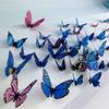 12pcs/set Colour 3D Butterfly Stereo Wall Decoration PVC Magnetic Refrigerator Sticker Simulated Butterfly Scene Layout TMZ