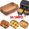 50/100Pcs Disposable Baking Paper Oil Proof Baking Liner Air Fryer Paper  for Steamer Muffin Cupcake