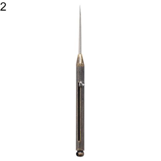 Portable Metal Rust-proof Spring Retractable Push-Pull Toothpick Fruit Fork