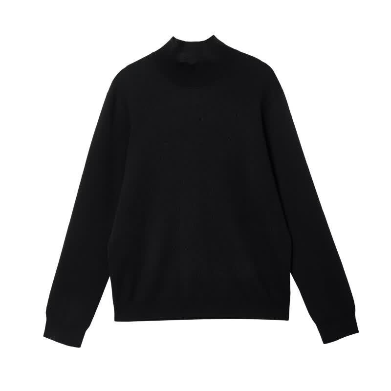 Jack & Jones Men's Solid Semi-High Collar Wool Pullover