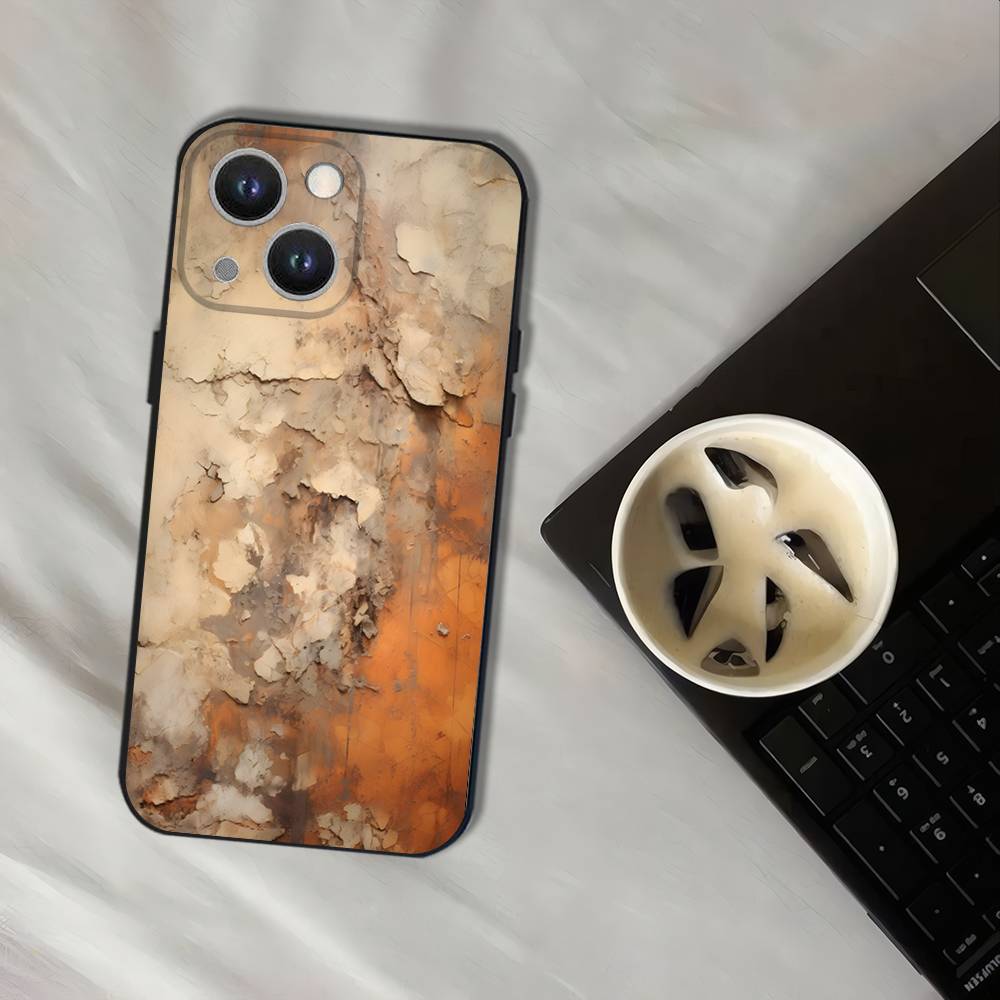 Retro Industrial Style Rusty Phone Case For iPhone 17,16,15,14,13,12,11,Pro,XS,Max,XR,Plus,E,SE4,Mini Black Soft Cover