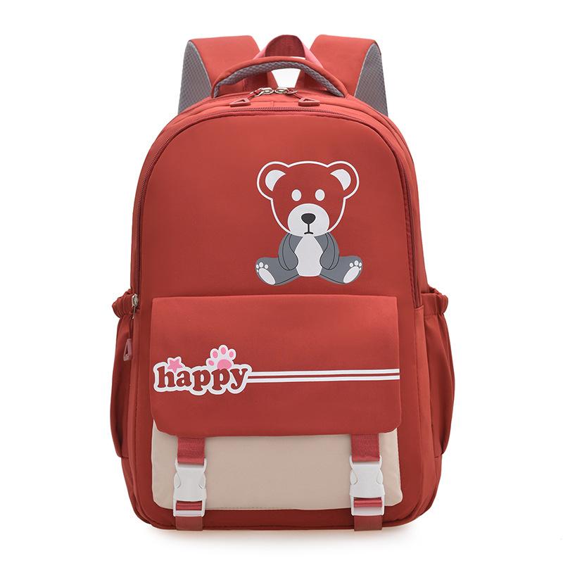 Fresh solid color backpack, casual and simple for junior high school students, light for class, large-capacity backpack.