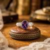 Natural Amethyst Ring, 925 Sterling Silver Ring, Nature Inspired Ring, Handmade Women Ring, Promise Ring, Gift For Girlfriend