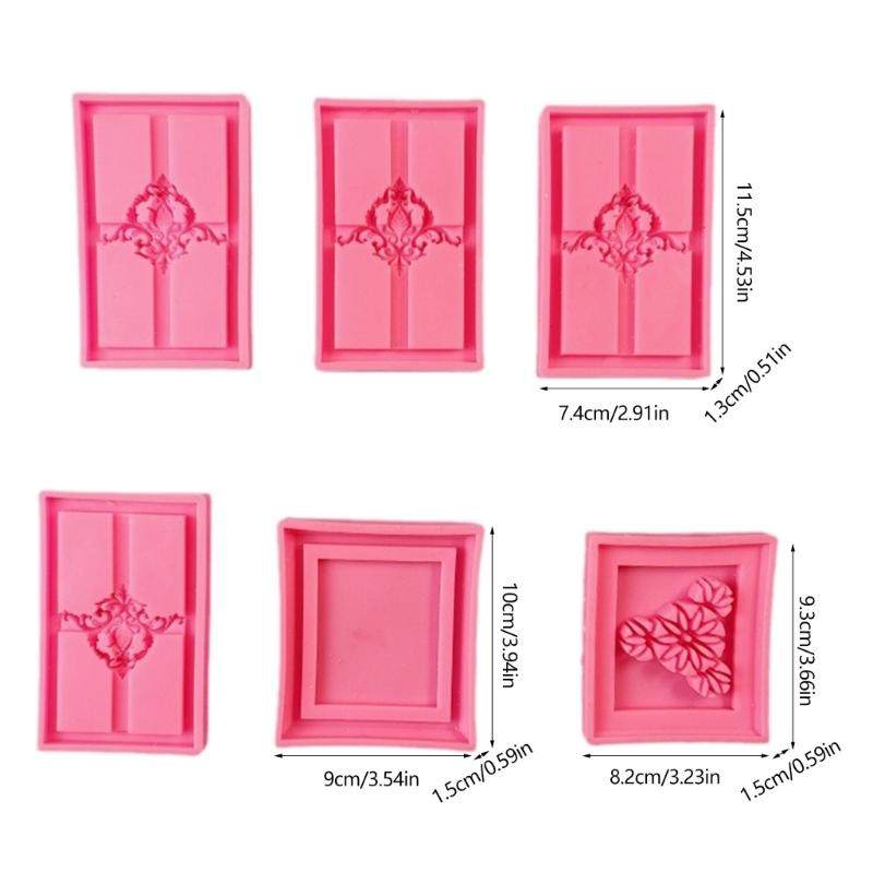 Pack of 6 Ornament Moulds House Shape Figurine Molds Craft Mould Silicone Craft Making Molds Gift for Hand-Making Lover