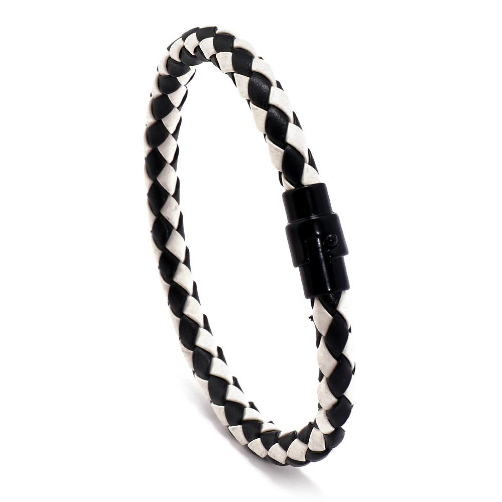 Men's Leather Rope Woven Bracelet: European and American Style