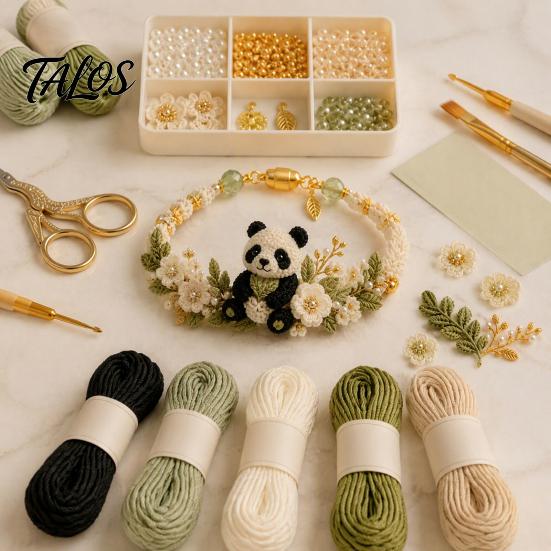 Fournitures pour la fabrication de bracelets Kit Animal Tissé DIY, Kit Fait Main Renard Chat Cerf Oiseau Loisirs Créatifs, Ensemble Crochet Floral pour Débutants Adultes Arts et Artisanat