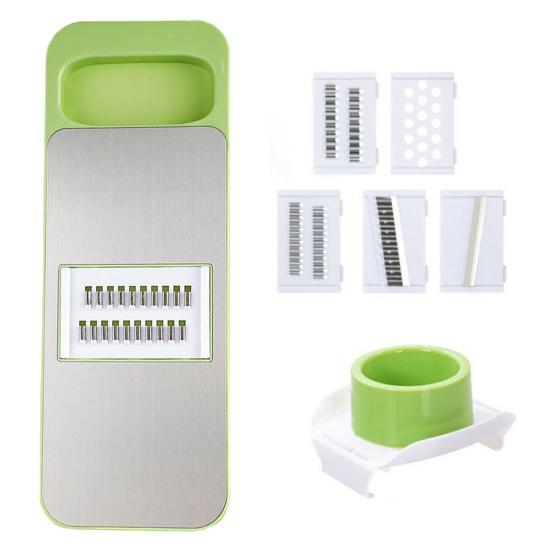 Vegetable Chopper Wave Cutter Chipper Stainless Steel Mandoline Slicer with Food-Grade Blades Hand Guard Kitchen Tools for Julienne Dicing