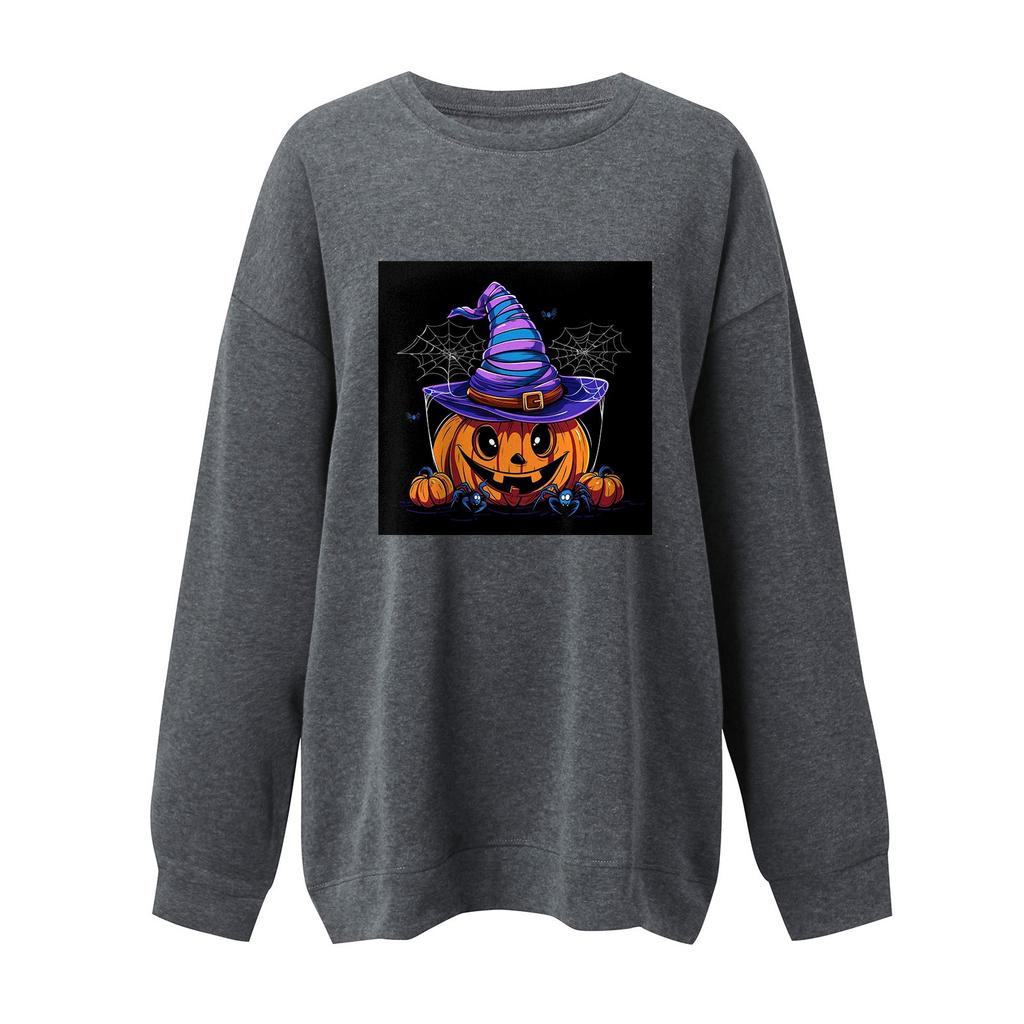 Damenmode Langarm Bedruckt Rundhals Pullover Top Sweatshirt